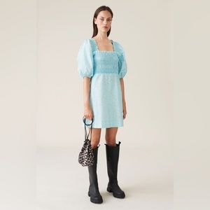 Ganni Corydalis poplin mini dress